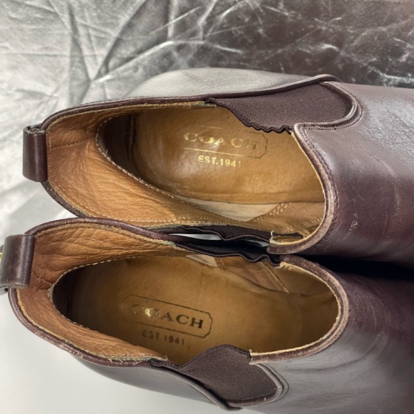 Preloved Coach Leather Ankle High Wedge Heels Shoes Size 6 - Picture 13 of 13